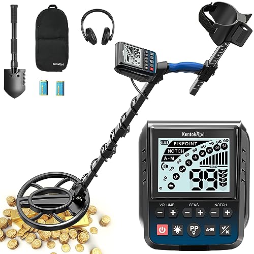 KENTOKTOOL Metalldetektor für Erwachsene, Professioneller Wasserdichter Metalldetektor mit Hoher Präzision und Empfindlichkeit, Mehrere Modi mit LCD-Display 25cm Spule, Fortschrittlicher DSP-Chip von KENTOKTOOL
