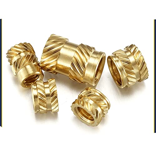M2 M2.5 M3 M4 M5 M6 M8 Messing Hitzegewinde Einlegemutter Hot Melt Rändel Injection Embedment Kupfermutter für Kunststoff Insertion-M2 (OD3.2mm),Länge 10mm 50St von KEOJI