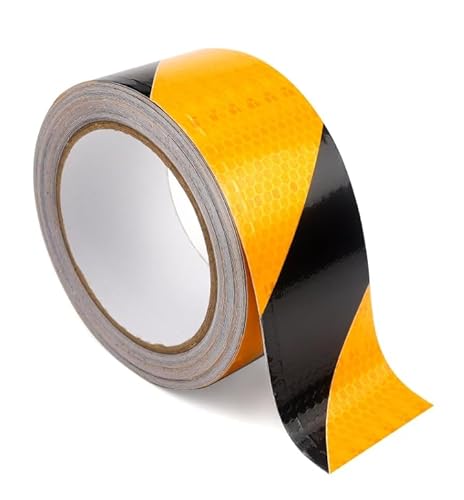 2 Rollen Gelb und Schwarz Reflektierendes Klebeband-66mX5cm,Selbstklebend Absperrband,Schmutzabweisend, RegenbestäNdig und SonnenbestäNdig,Flatterband-Zur Markierung Von Gefahrenbereichen 2 Rollen Gelb und Schwarz Reflektierendes Klebeband-66mX5cm,Selbstklebend Absperrband,Schmutzabweisend, RegenbestäNdig und SonnenbestäNdig,Flatterband-Zur Markierung Von Gefahrenbereichen von KEORHEZ
