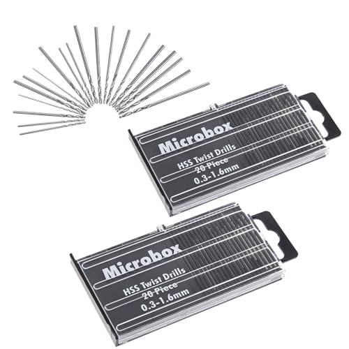 40 Stück Handbohrer Set,Handbohrer Holz,0,3–1,6 mm Mini Bohrer Metall,Spiralbohrer Bits Set,Mini-Mikrobohrer,für DIY Drilling, Model Making, Handbohrmaschine Metal Wood von KEORHEZ