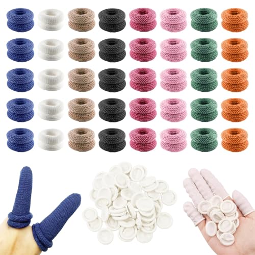 Fingerlinge,40 Stück Fingerverband und 100 Stück Fingerlinge Silikon,Fingerschutz Bei Verletzung, Baumwolle Fingerverband, Universelle Fingerverbandfür Arbeit und Küche von KEORHEZ