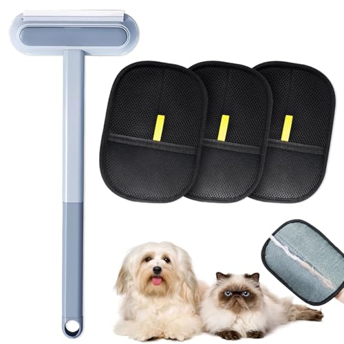 KEORHEZ 3 in 1 Pet Hair Remover Haarentferner Tierhaare Fellmagnet Handschuh Wiederverwendbarer Tierhaarentferner Bürste Für Katzen Antistatische Haarentfernung Für Sofa Teppich Kratzbaum von KEORHEZ