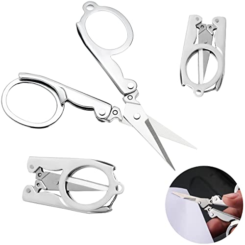 Bastelscheren Set, Mini Faltschere - Faltbare Reiseschere Stickschere Fadenschere Haushaltsschere Set, 3 Stück Klappschere Kleine Faltbare Schere Edelstahl Papierschere Büroschere für DIY & Camping Bastelscheren Set, Mini Faltschere - Faltbare Reiseschere Stickschere Fadenschere Haushaltsschere Set, 3 Stück Klappschere Kleine Faltbare Schere Edelstahl Papierschere Büroschere für DIY & Camping von KEPKKU