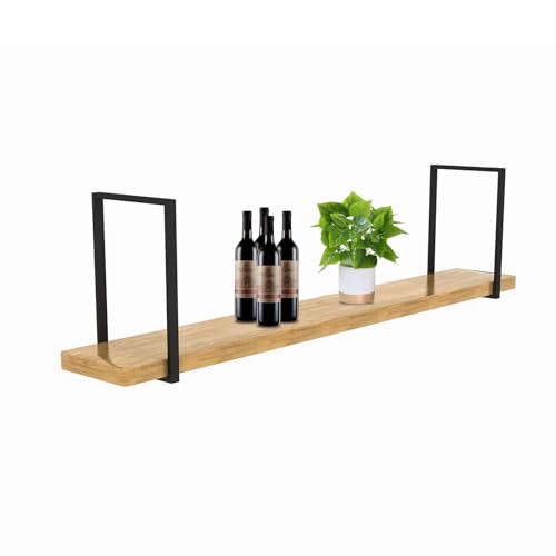 Deckenregal Hängend, Industrie Schwebendes küchen hängeregal, Praktische Ablage für Besteck Pflanzendekoration Weinflaschen- und Glasablagen, Metall Weinregal, für Restaurant Bar Cafe (140×30×50cm) von KEPMOGOH