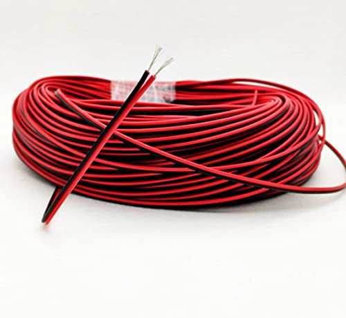 KEPOHK 24AWG 26AWG 2-poliges verzinntes Kupfer Rot Schwarz 300 V PVC-isolierte elektronische LED-LED-Streifen verlängern die Kabel 24 AWG 50 Meter von KEPOHK