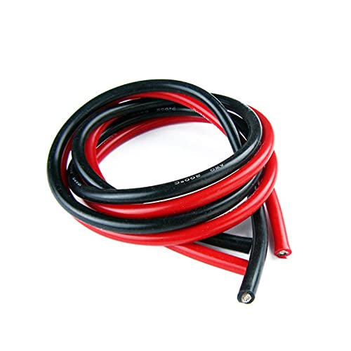 KEPOHK 2M Kabel Weicher Silikondraht 10AWG 11AWG 12AWG 13AWG 14AWG 15AWG 16AWG 17AWG 18AWG 20AWG 22AWG 24AWG 12 AWG Rot und Schwarz von KEPOHK