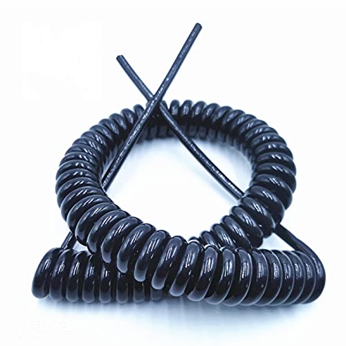 KEPOHK 3-adriges Spiral-Kabel mit Drahtfeder, 0,2 mm, 0,3 mm, 0,5 mm Netzkabel Kann die Zugdehnung verlängern. -2,5 m 20 AWG- 0,5 mm von KEPOHK