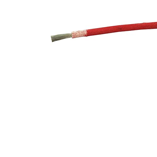 KEPOHK Hochtemperatur-Silikondraht und -kabel Hitzebeständig 300 °C Glasfasergeflecht 0,3 mm 0,5 mm 0,75 mm 1,0 mm 1,5 mm 2,5 mm 4 mm 6 mm 0,5 mm20 AWG Rot von KEPOHK