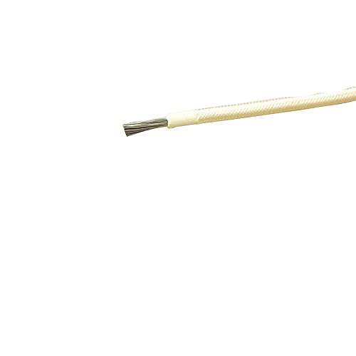KEPOHK Hochtemperatur-Silikondraht und -kabel Hitzebeständig 300 °C Glasfasergeflecht 0,3 mm 0,5 mm 0,75 mm 1,0 mm 1,5 mm 2,5 mm 4 mm 6 mm 0 3 mm 22 AWG Weiß von KEPOHK