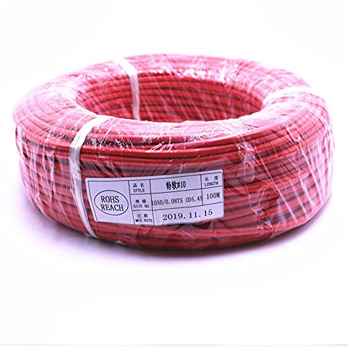 KEPOHK Weichtemperatur-Silikondraht 14 AWG 7 8 9 10 11 12 13 15 16 17 18 20 22 24 26 28 AWG 22 AWG Rot von KEPOHK