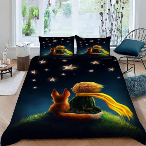Bettbezug 3D Druck Mikrofaser 135x200 Kleiner Prinz Fuchs Kuschelig Bettwäsche Sets Jungen Und Kinder Mädchen 3 Teilig Stern Mit Reißverschluss Und 2 Kissenbezug 80x80 Bettbezug 3D Druck Mikrofaser 135x200 Kleiner Prinz Fuchs Kuschelig Bettwäsche Sets Jungen Und Kinder Mädchen 3 Teilig Stern Mit Reißverschluss Und 2 Kissenbezug 80x80 von KEPOLA