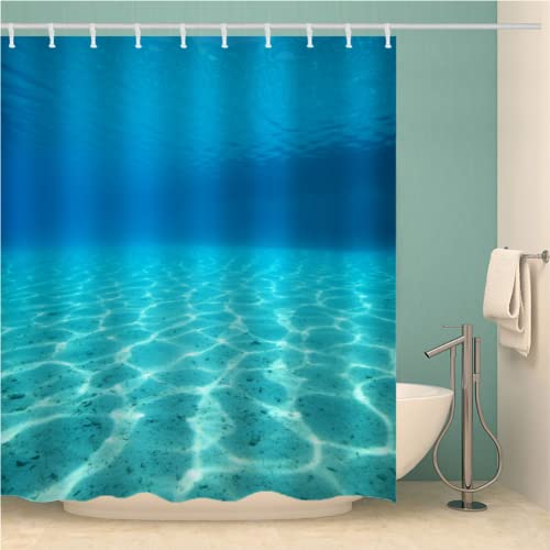 KEPOLA Duschvorhang 180x200cm Blau Meerwasser Schwer Stoff Polyester Shower Curtain Anti-Schimmel Wasserdicht waschbar Extra Langer Duschvorhänge Meeresboden mit 12 Duschvorhangringen KEPOLA Duschvorhang 180x200cm Blau Meerwasser Schwer Stoff Polyester Shower Curtain Anti-Schimmel Wasserdicht waschbar Extra Langer Duschvorhänge Meeresboden mit 12 Duschvorhangringen von KEPOLA