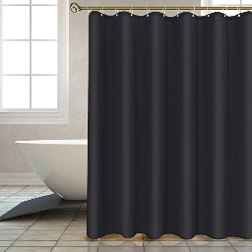 KEPPD Strapazierfähiger, Fester Duschvorhang, verdickter Polyester, wasserdichter Badevorhang, Lange Standgröße, Schwarze Farbe, mit 12 Haken, waschbar, XXL, 120 x 180 cm, Duschvorhang von KEPPD