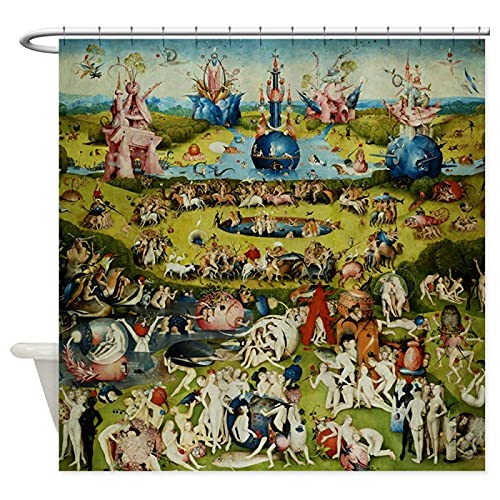 KEPPD The Garden of Earthly Delights Duschvorhang für Badezimmer Art Badvorhang von Hieronymus Bosch Duschvorhang Dicker Polyesterstoff 135 x 200 cm Duschvorhang von KEPPD
