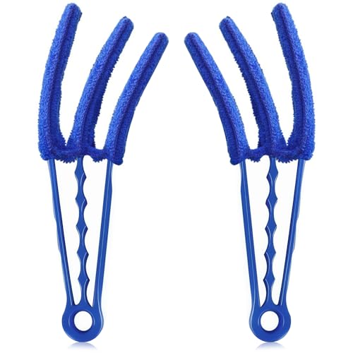 KEQGPCBE Microfaser Reinigungsbürste 2er Pack,Handwaschbar Mikrofaser Heizk örperb erste abnehmbaren, für Jalousien, Kreisheizungen (blau) von KEQGPCBE