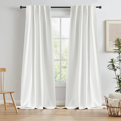 KEQIAOSUOCAI Natürliche Verdunkelungsvorhänge, 254 cm lang, 2 Paneele, Boho-Farmhaus-Fenstervorhang, Vorhänge für Wohnzimmer, Stangentasche/Hakengürtel, 86,4 x 254 cm von KEQIAOSUOCAI