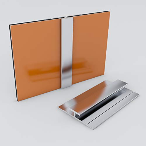 Kerabad Aluminium Profilsystem für 3mm Platten, Aluprofil für Duschrückwand Küchenrückwand, Verbindungsprofil silber von KERABAD