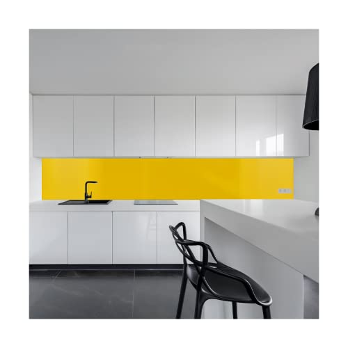 KeraBad Küchenrückwand aus Aluverbund, Spritzschutz Küche, 3mm dick, Gelb, 60x100cm von KERABAD