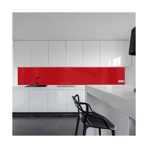 KeraBad Küchenrückwand aus Aluverbund, Spritzschutz Küche, 3mm dick, Rot, 50x100cm von KERABAD