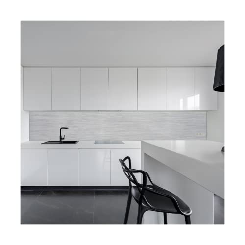 KeraBad Küchenrückwand aus Aluverbund, Spritzschutz Küche, 3mm dick, Silber-Gebürstet Edelstahl ähnlich 30x100cm von KERABAD