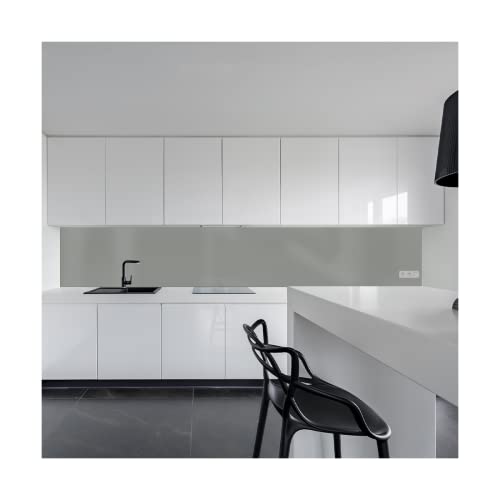 KERABAD Küchenrückwand aus Aluverbund, Spritzschutz Küche, 3mm dick, Silber Metallic, 30x100cm von KERABAD