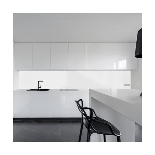 KeraBad Küchenrückwand aus Aluverbund, Spritzschutz Küche, 3mm dick, Weiß, 30x160cm von KERABAD