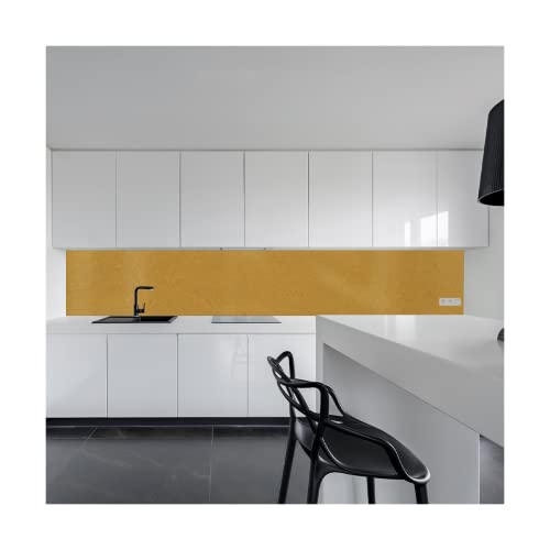 KeraBad Küchenrückwand aus Aluverbund, Spritzschutz Küche, 3mm dick, Gold Metallic, 40x200cm von KERABAD