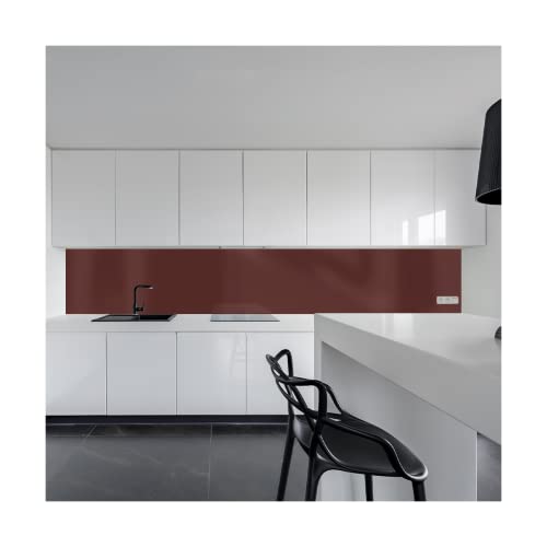 KeraBad Küchenrückwand aus Aluverbund, Spritzschutz Küche, 3mm dick, Kastanienbraun, 40x160cm von KERABAD