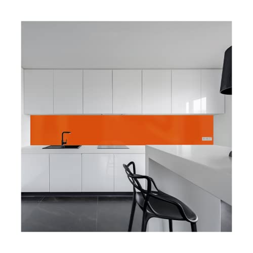 KeraBad Küchenrückwand aus Aluverbund, Spritzschutz Küche, 3mm dick, Orange, 30x100cm von KERABAD