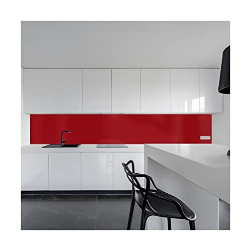 KeraBad Küchenrückwand aus Aluverbund, Spritzschutz Küche, 3mm dick, Purpurrot, 30x100cm von KERABAD
