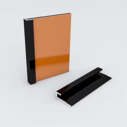 Kerabad Aluminium Profilsystem für 3mm Platten, Aluprofil für Duschrückwand Küchenrückwand, Abschlußprofil schwarz von KERABAD