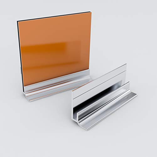 Kerabad Aluminium Profilsystem für 3mm Platten, Aluprofil für Duschrückwand Küchenrückwand, Sockelprofil silber von KERABAD