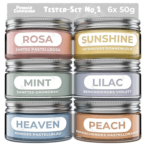 KERACRAFT Powder Compound Tester-Set No. 1-6x50g für buntes Gießpulver zum Selbermachen KERACRAFT Powder Compound Tester-Set No. 1-6x50g für buntes Gießpulver zum Selbermachen von KERACRAFT