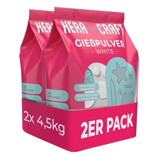 Keracraft Gießpulver weiß 2x4,5kg - Reliefgießpulver weiß für kreative Projekte von KERACRAFT