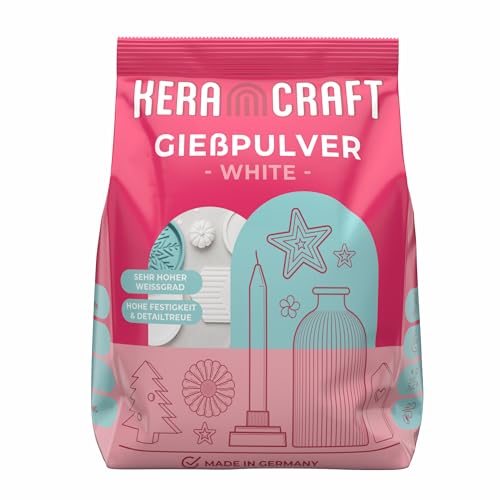 Keracraft Gießpulver weiß 4,5kg - Reliefgießpulver weiß für kreative Projekte von KERACRAFT