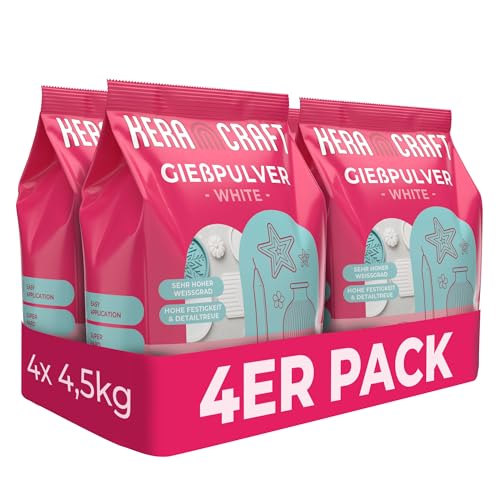 Keracraft Gießpulver weiß 4x4,5kg - Reliefgießpulver weiß für kreative Projekte von KERACRAFT