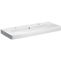 Geberit Smyle Square Waschtisch 500253, 120x48cm, mit zwei Hahnlöchern, mit Überlauf, Farbe: Weiß, mit KeraTect - 500.253.01.8 von KERAMAG