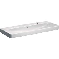 Geberit Smyle Square Waschtisch 500253, 120x48cm, mit zwei Hahnlöchern, mit Überlauf, Farbe: Weiß - 500.253.01.1 von KERAMAG