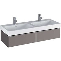 Geberit iCon Doppel-Waschtischunterschrank 1190x240x477mm, mit zwei Schubladen, Farbe: platin lackiert hochglänzend - 840222000 von KERAMAG