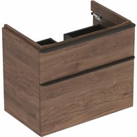 Geberit Smyle Square Waschtischunterschrank, 500353, 734x617x470mm, mit 2 Schubladen, Farbe: Nussbaum hickory /Melamin Holzstruktur - 500.353.JR.1 von KERAMAG