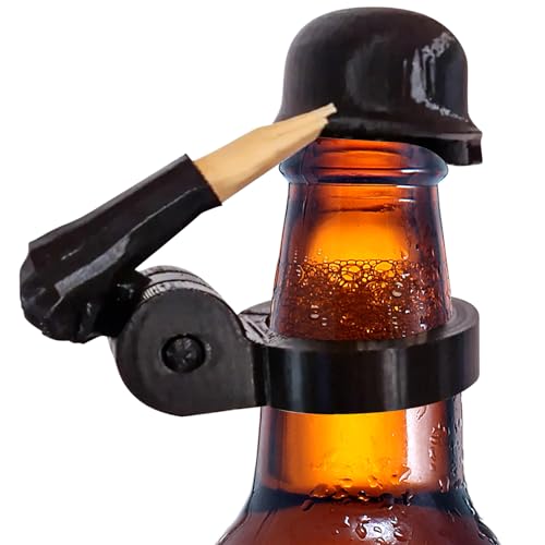 Soldat Salute Bierflasche Helm Flaschenverschluss Bierflaschen Bierflaschen Helm Bierflaschenverschluss Wiederverwendbar Staubdichte Lustiger Dekorative Kappen für Bierfest Party Karneval und Camping von KERANEET