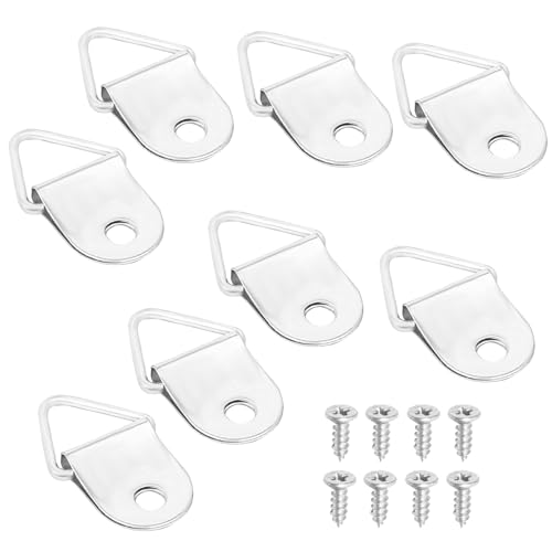 Bilderrahmen Aufhänger 2er-Set 200 Stück – Metall Haken mit Schrauben Silber (2,2x1,3cm) für Rahmen Spiegel Leinwand von KERANSTINE