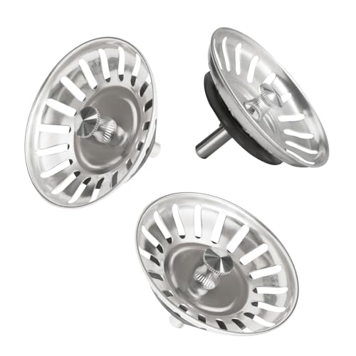 Edelstahl Spülenfilter Stopfen Doppelfunktion Rostfrei 82mm - Küchenspüle Filter & Abflussstöpsel Haltbar für von KERANSTINE
