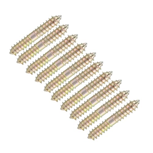 Stockschrauben M5 x 40 mm 10 Stück Verzinkt – Doppelgewinde Holzschrauben mit für Schrankbau Schuhschrank Regalverbinder Möbel Befestigungsdübel von KERANSTINE