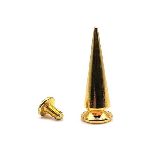 10 Sets Metall Dekor Punk Bullet Warhead Spike Cone Screw Back Rivet Stud Spot Nail Leather Collar Bag Belt Jacket Schuhe Reparatur - G 10 x 29 mm Golden von KERAXL
