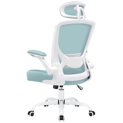 KERDOM Bürostuhl Schreibtischstuhl Ergonomisch, Chefsessel mit Verstellbarer Kopfstütze, Armlehnen, Drehstuhl Wippfunktion bis 135° Bürostuhl 150 kg von KERDOM