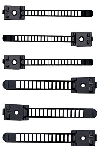 Nylon Einstellbar Kabelschellen Weiß mit Selbstklebend, Schreibtisch Kabelhalter, Kabelführung für Zuhause Büro, Auto, PC, TV Kabel. Anbringen an Wand oder Schreibtisch (50Stück Kabelbinder Schwarz) von KEREITH