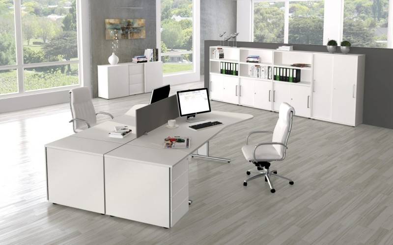 KERKMANN Schreibtisch Schreibtisch StageOne Form 4 BxT120x80cm weiß von KERKMANN