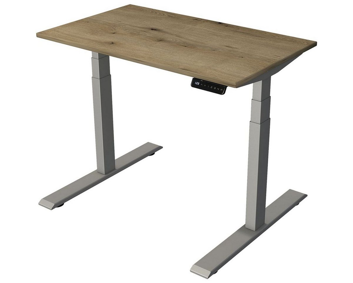 KERKMANN Schreibtisch Smart Office, rechteckig, T-Fuß alusilber, elektrisch höhenverstellbar 63-127 cm von KERKMANN