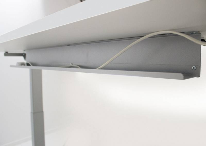 KERKMANN Schreibtisch Steh-/Sitztisch SmartOffice elektrisch Fuß silber 100x60x63-127cm weiß von KERKMANN